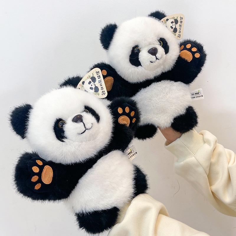 Cute Panda Plush Accessories Set: Embroidered Hat, Eye Mask, Hand Puppet, Neck Pillow - Cozy Winter Essentials for Women (8 Pieces)