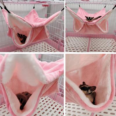 Cute Soft Rabbit Squirrel Winter Comfortable Warm Cage House Guinea Pig Nest Small Animal Sleeping Bag Hamster Hammock