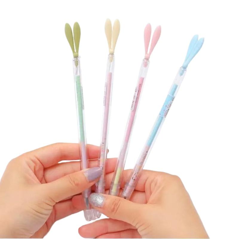 Korean cute cartoon little fresh rabbit long ears signature with dust plug gel pen high quality water