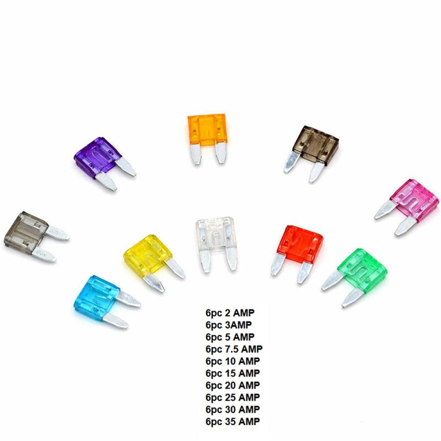 110x Mixed Zinc Plated Spade Blade Fuse Standard Small for Car Motorcycles Home