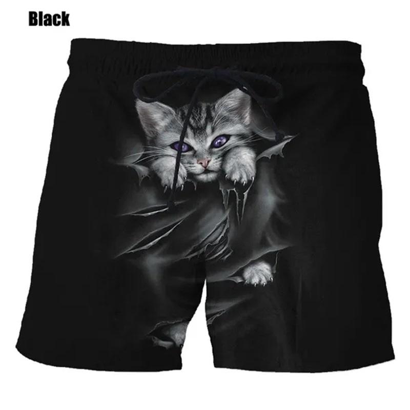 Fashion Cute Cat Graphic Board Shorts For 3D Printed New Casual Unisex Funny Animal Beach Swimming Shorts Trunks
