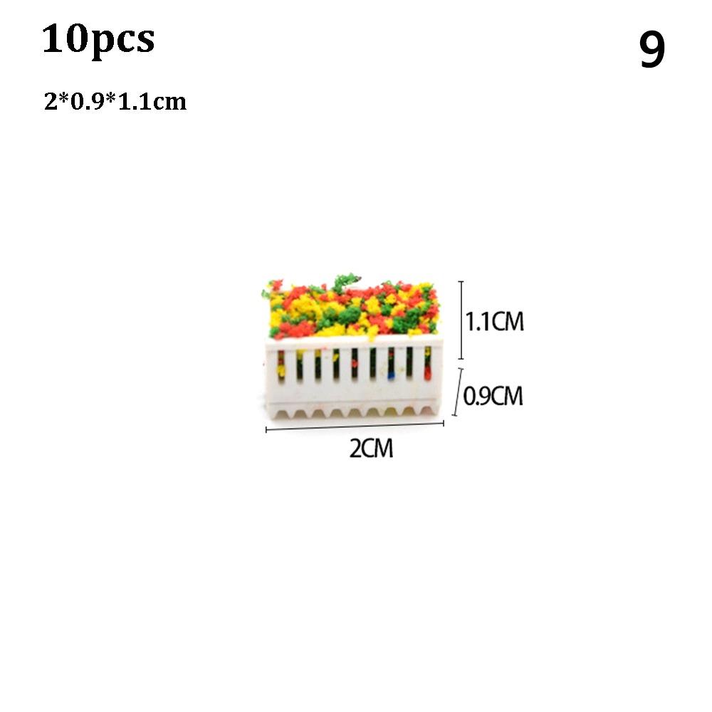 

10pcs 1:50 1:75 Scale Micro Landscape Flower Bed Model Minihouse Accessories 9