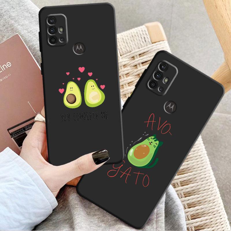 Phone Case for Motorola Moto G22 G82 G52 G31 G60S G30 G71 G50 G51 G200 G9Plus G8Plus G9Power G60 Avocado Aesthetic Black Bag