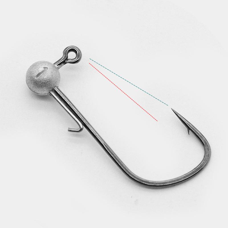 5Pcs Jig Heads Fishing Hook Long Shank Round Ball High Carbon Steel Long For Soft Lure Worm Accessorie