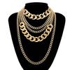 Punk Multi-layer Curb Women Necklace Rock Chain Statement Hip-hop Jewelry Gift