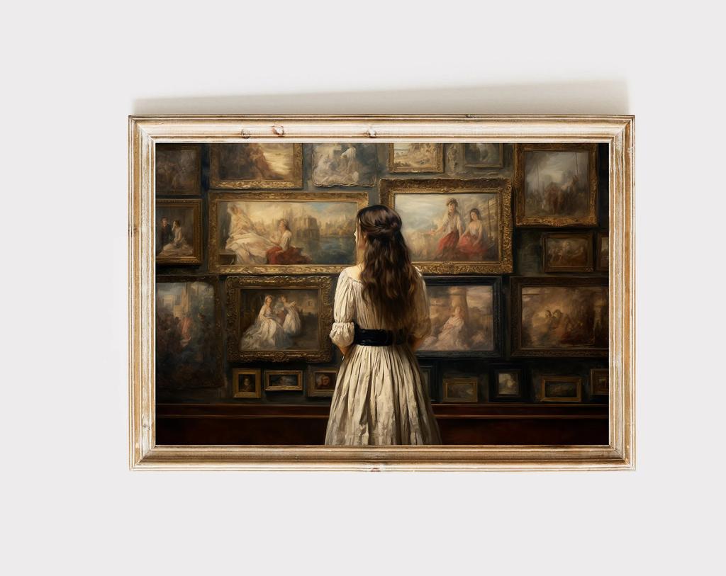 Pride and Prejudice Wall Art Print Canvas Oil Painting Elizabeth Bennet and Mr Darcy Cottagecore Posters Home Decor