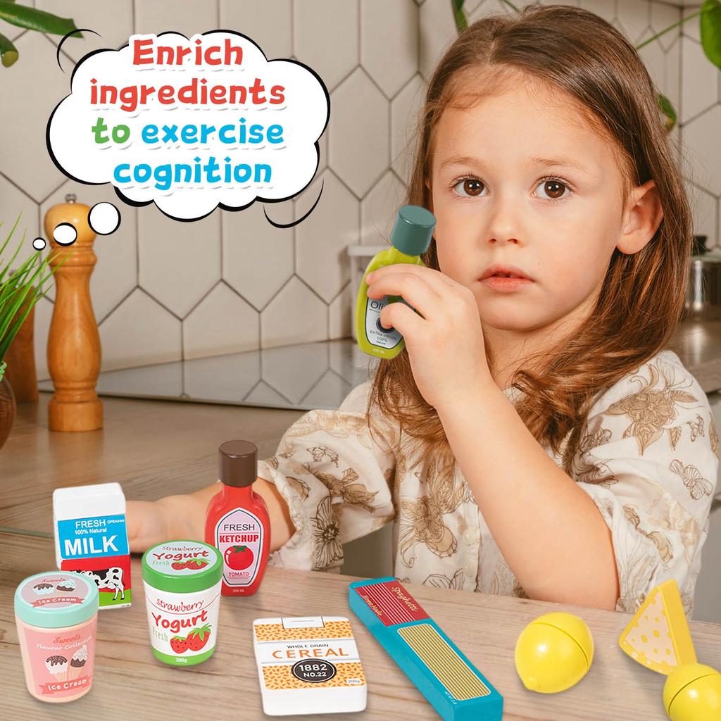 Simulated Wooden Kitchenware Toys, Parent-child Interactive Game Props