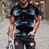 Men's 3D Printed T-Shirt Skull Pattern Print Short Sleeve O-Neck Pullover Casual Top
