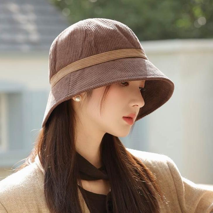 New Corduroy Bucket Hat Ladies Hat Autumn and Winter Basin Hat