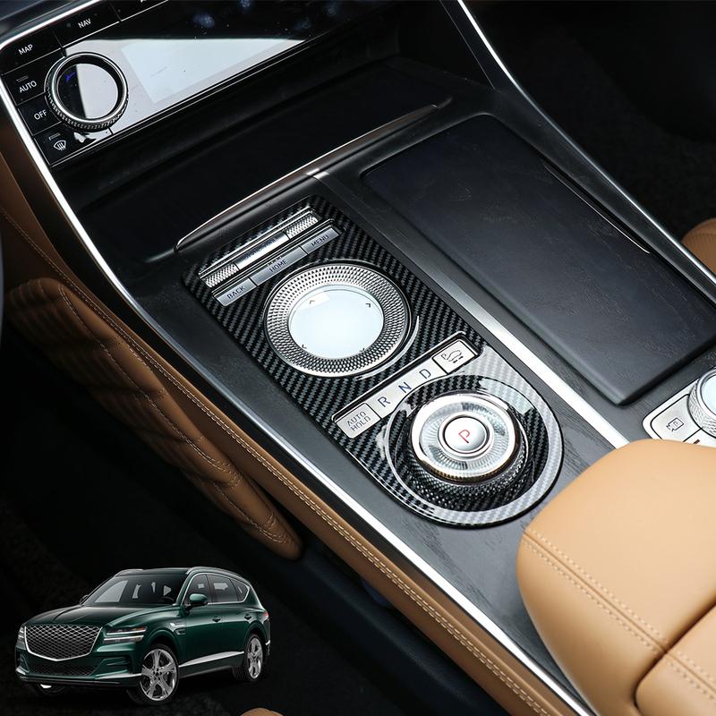 Tuning Voiture Pour Genesis GV80 -2024 Tuning Voiture Fibre de Carbone Console Centrale Bouton de Fenêtre Couvercle d'Évent d'Air Arrière Accessoires LHD