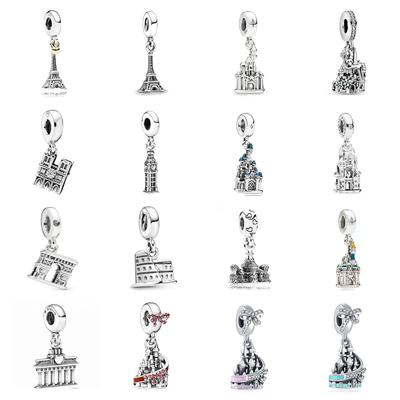 Neue Charme 925 Sterling Silber Big Ben Eiffelturm Baumeln Fit Original Fasion Armband Schlange Kette Perlen Frauen Geschenk
