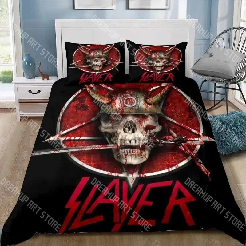 Fashion Slayer Heavy Metal Band Music Bedding Set Single Twin Full Queen King Size Bed Set Kids Bedroom Duvetcover Set