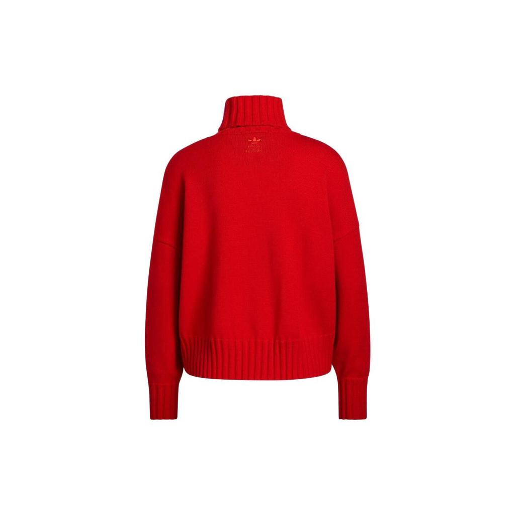 Adidas X Ivy Park Co-Branded Side Stripe High Collar Pullover Sweater Men Tops Red HH7299