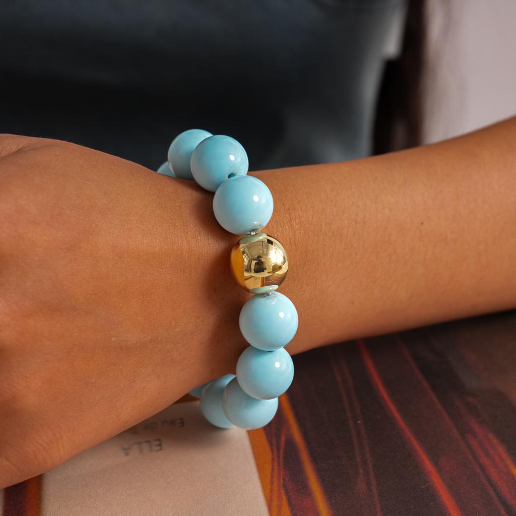 Einfacher Modischer Bunter Dopamin Acryl Runder Perlen Halskette Armband für Frauen Sommerurlaub Schmucksets Zubehör Geschenke
