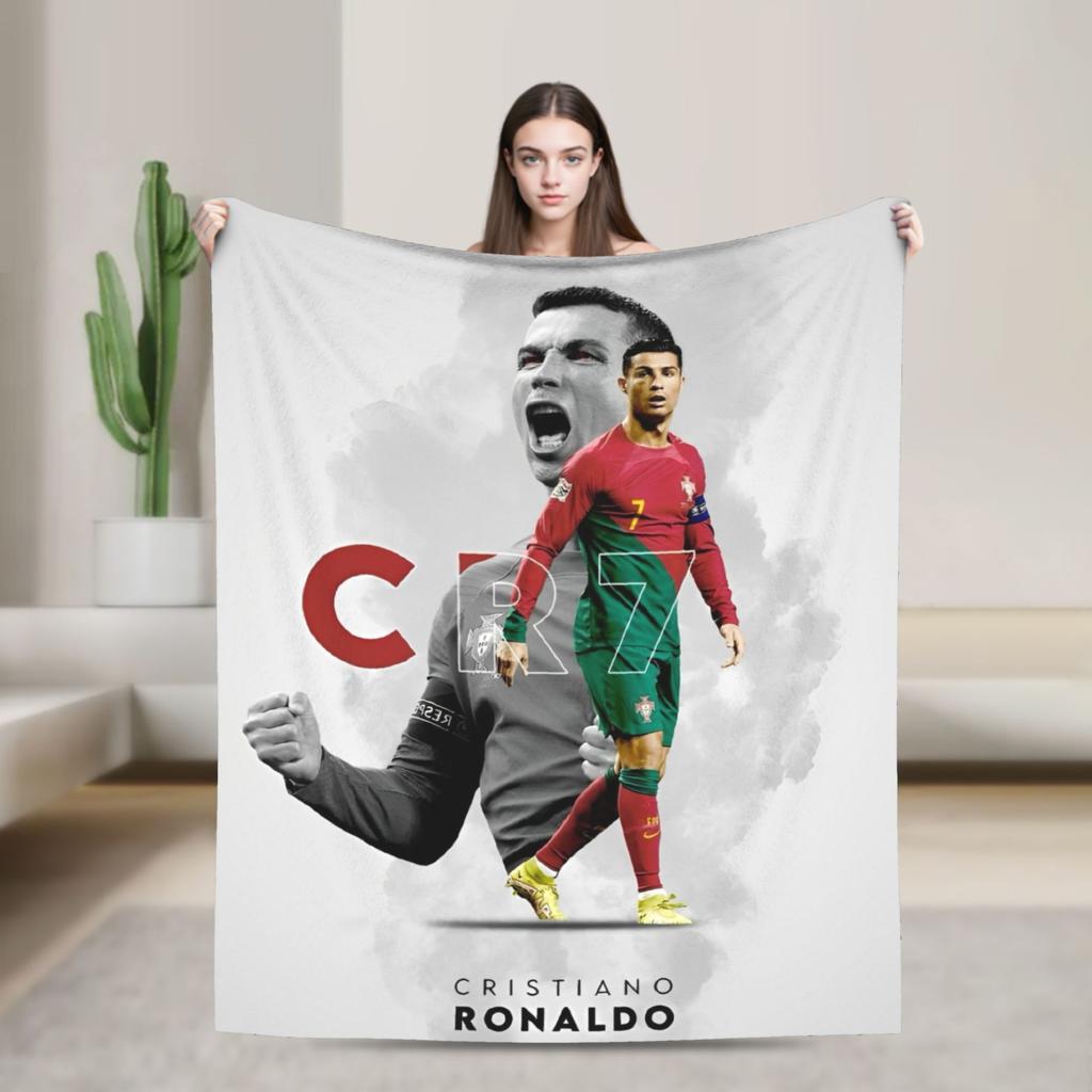 Football Legend  CR7 Plush Blanket  Vintage Throw Blanket for Home 125*100cm Bedspread
