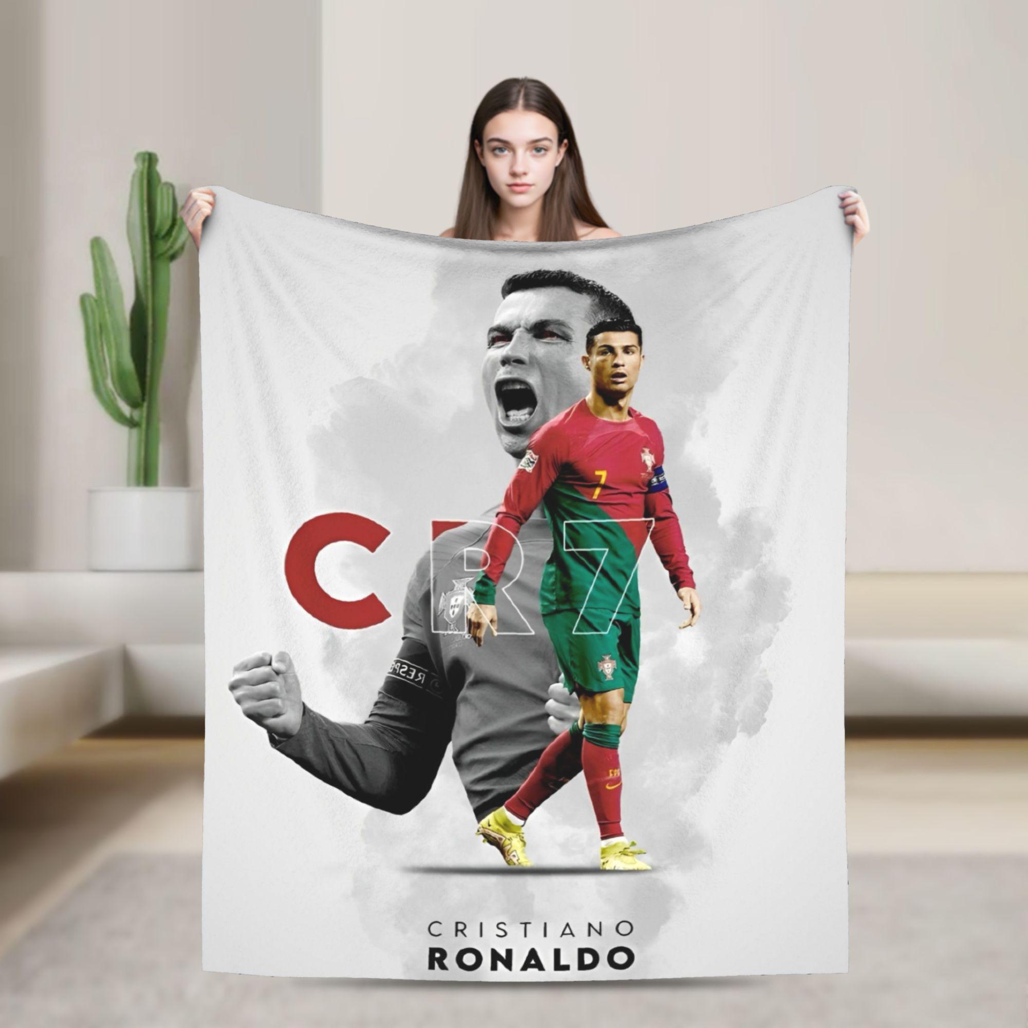 

Ronaldos Football CR7 Flannel Blanket Soccer Fashion Throw Blanket for Home 200x150cm Bedspread 30x40in