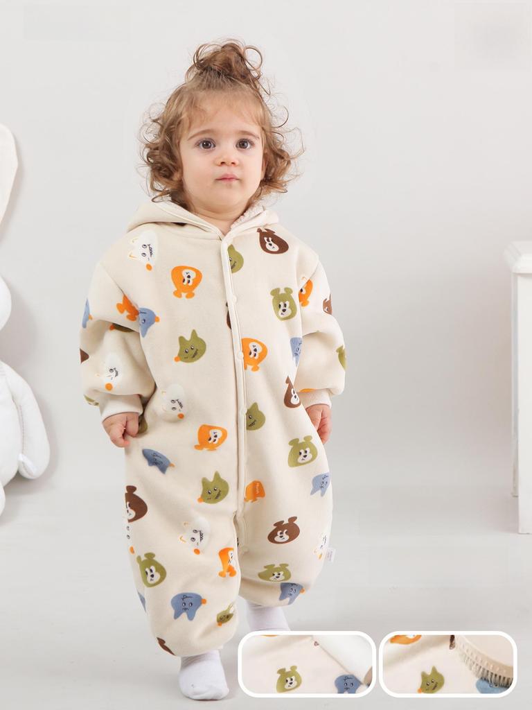 New Spring/Autumn Baby Jumpsuits: 3D Hooded Rompers for Boys & Girls, Perfect for Outings and Crawling.