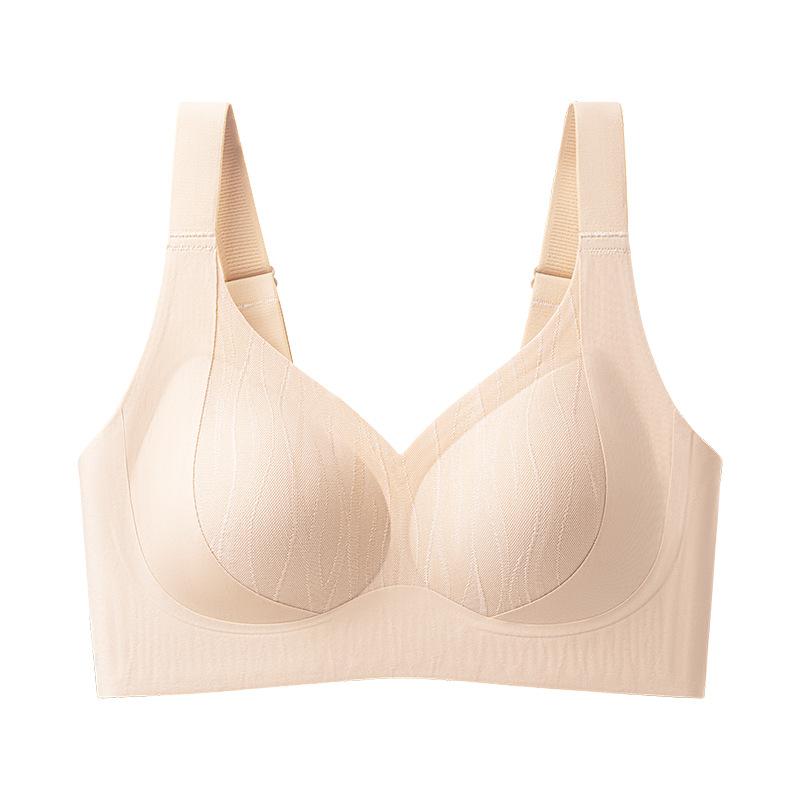 Seamless Bra Women's Jacquard Soft Support Lift Bra Gathering Bra Lace-holding Underwear Push Up Bra