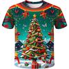 Santa Claus Christmas Print Short Sleeve for Boys Girls Cute O-Neck Pullover Tees Casual Loose Children's Top Children's T-Shirt