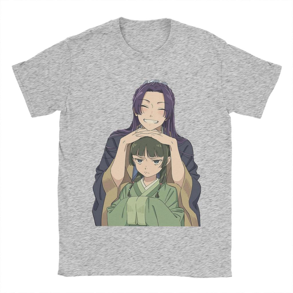 Men T-Shirt Kusuriya No Hitorigoto Vintage Cotton Tee Shirt Short Sleeve  Cute Maomao and Jinshi T Shirt Round Collar Tops