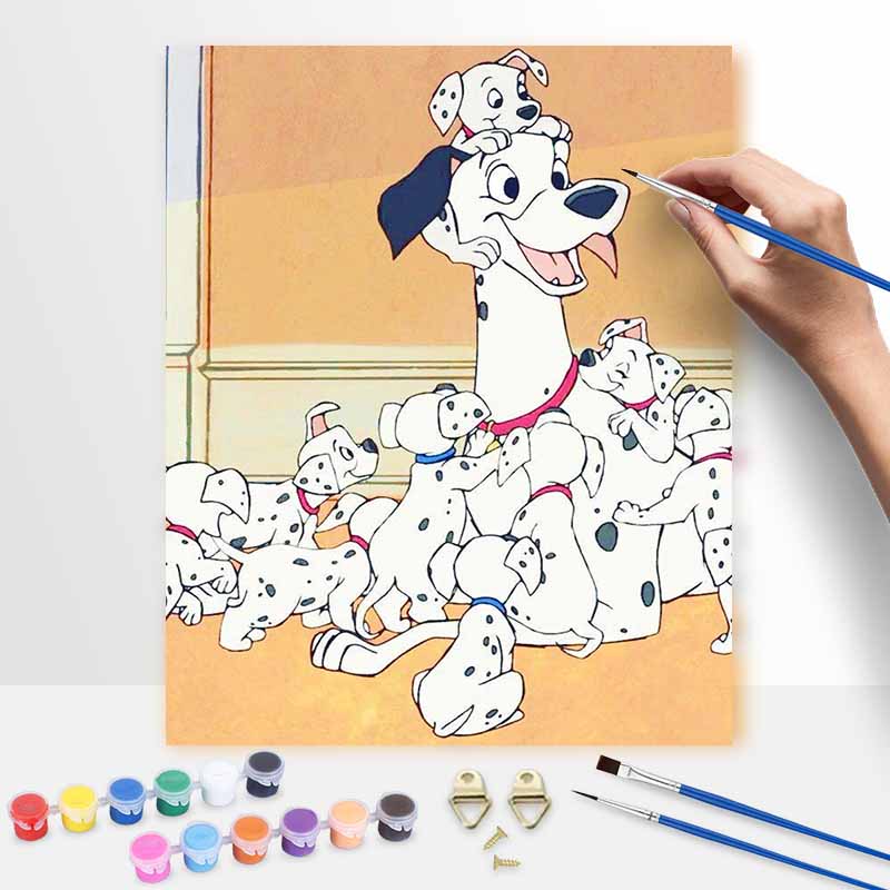 Disney 101 Dalmatians oil painting kit digital painting art handmade diy home room decorations 20x30cm
