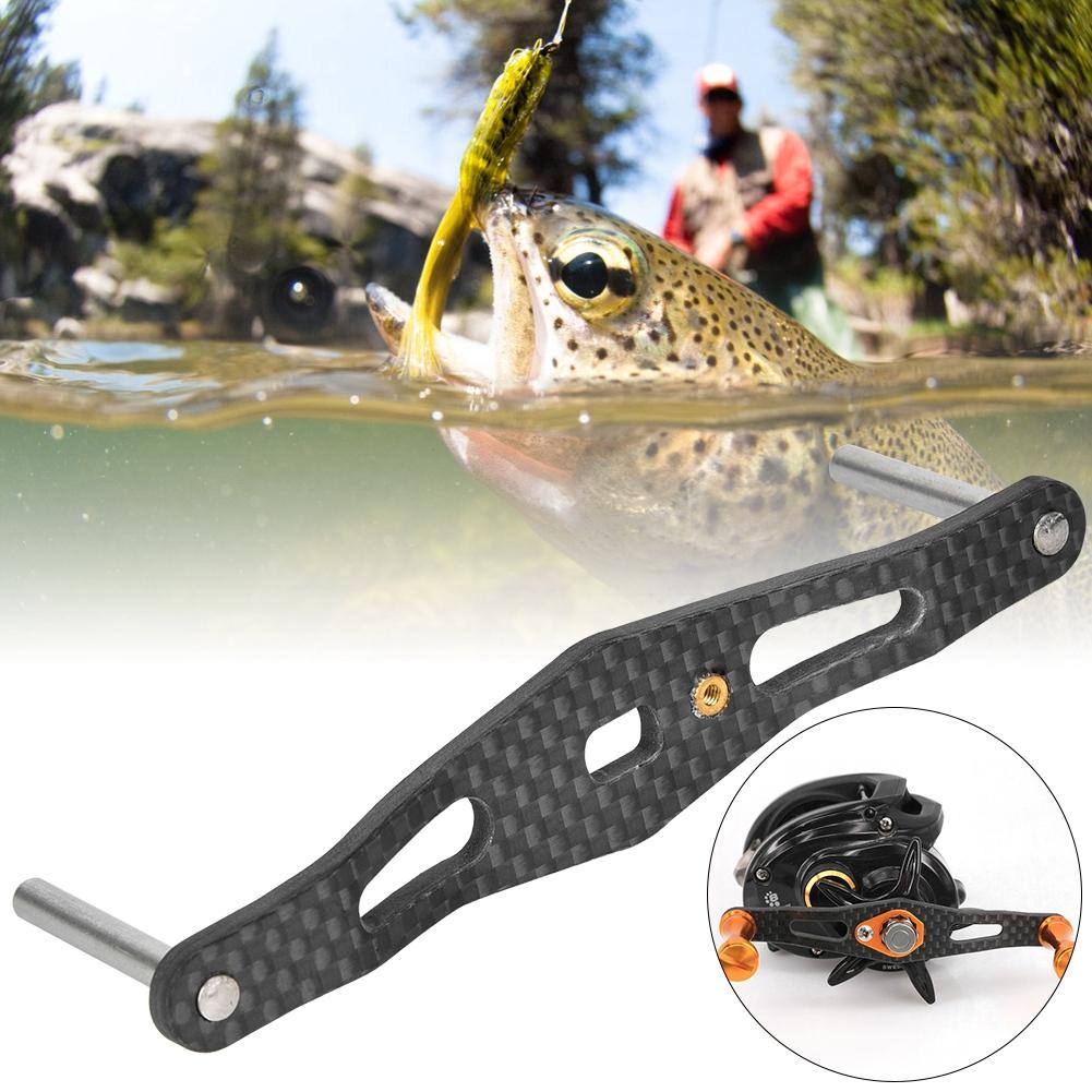 Carbon Fiber Replacement Fishing Water Drop Reel Handle Rocker for Baitcasting(B 95mm)