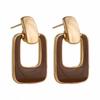 Temperament Zircon Square Hoop Earrings for Women Gold Stainless Steel Earrings Luxury Christmas Jewelry Wedding Gift