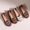 Retro soft leather soft sole fashion casual mother medium grandmother sandals handmade spring and summer women's dancing flat shoes