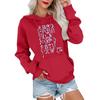 Women's Casual Comfortable Neck Hooded Long Sleeve Christmas Print Warm Sweatshirt