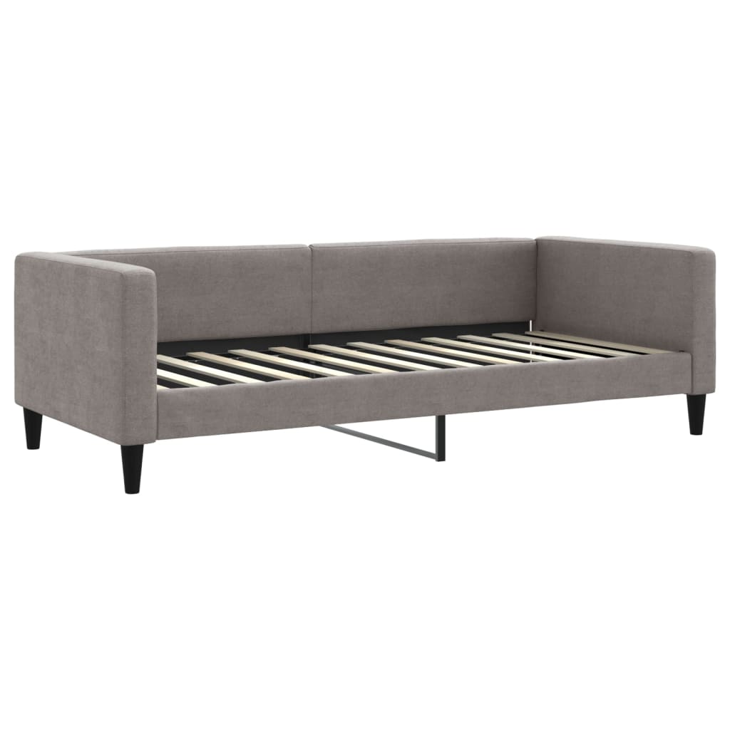 Pull Out Daybed with Drawers Taupe 90x200 Cm Fabric
