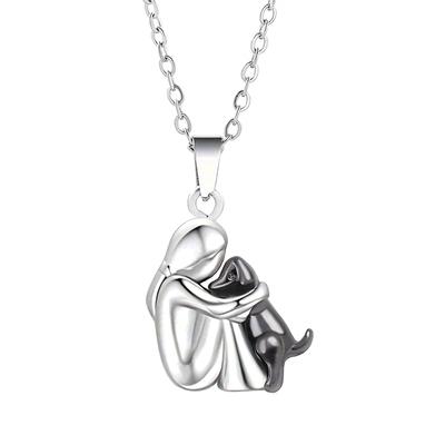 Trendy Black Dog Pendant Necklace For Women Puppy Dog Mom Necklaces Animal Pet Jewelry Accessories