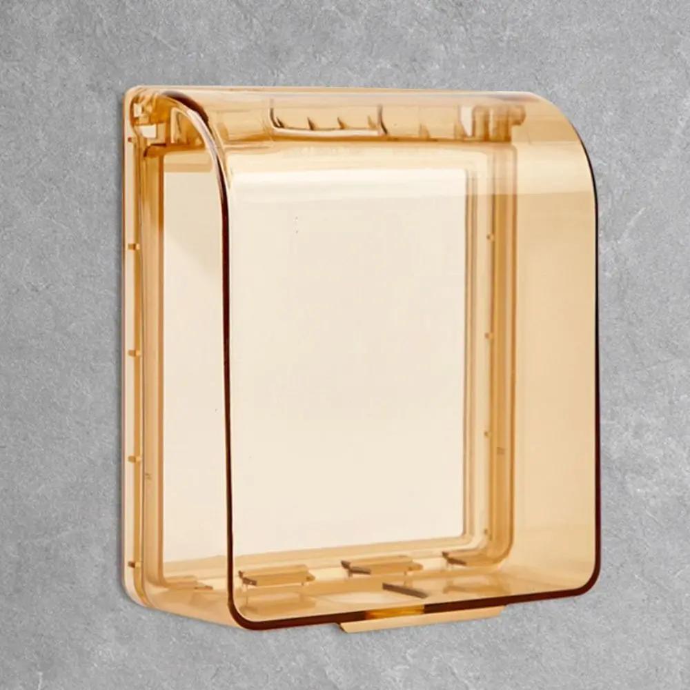 86 Type Self-Adhesive Switch Protective Cover Wall-mounted Socket Waterproof Box Bathroom Electric Plug Cover Splash-Proof Box