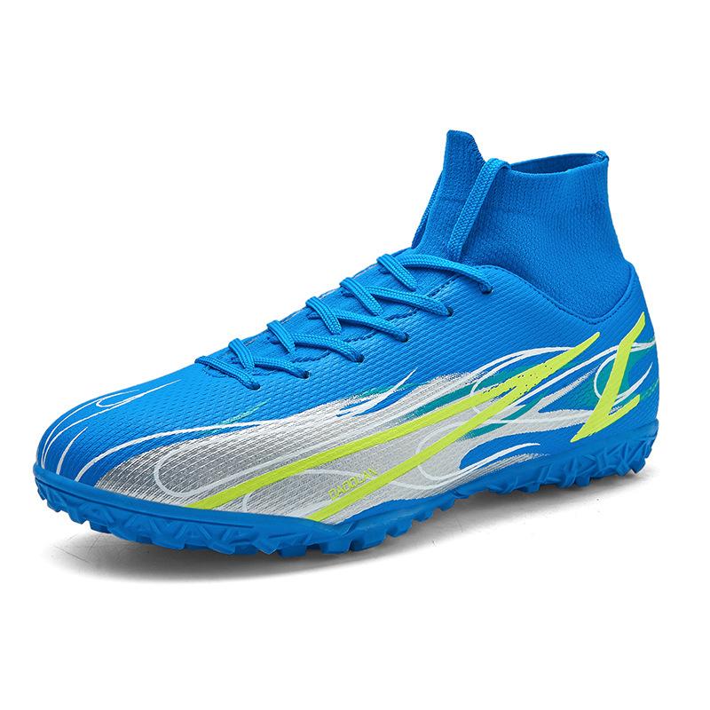 2218 Men s Women s Football Shoes High Top Fly Knit Socks Leather Surface Long Nails Broken Flat Bottom Fashionable Competition Training Sports 35