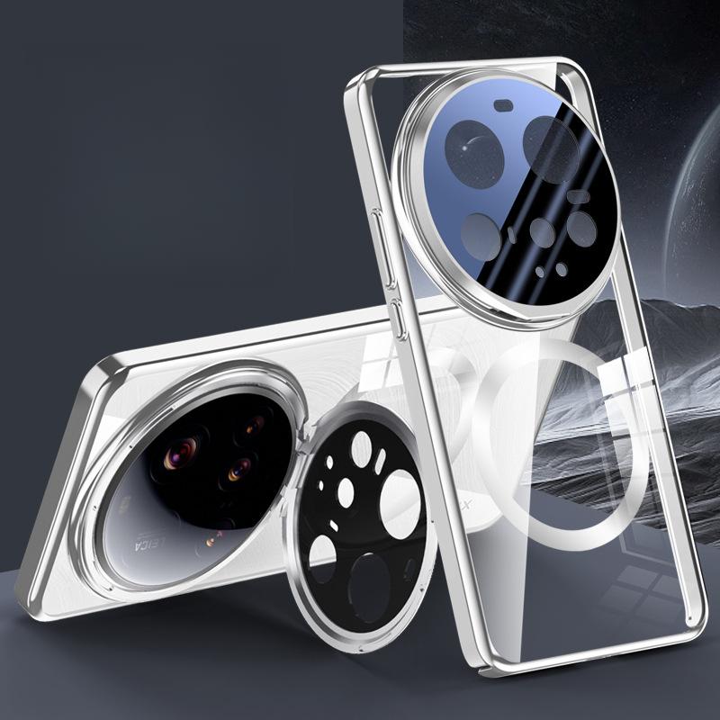 Xiaomi 15ultra Phone Case Transparent Lens Stand Xiaomi Magnetic Anti-Drop 15u Electroplated Business Man