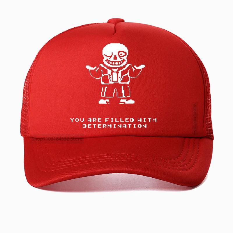 Аниме Undertale Санс Косплей Бейсболка 3D Классическая Унисекс Женские Кепки Snapback Летние Сетчатые Кепки Тракер Каскетка Adjustable
