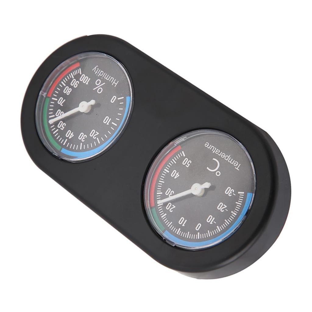 Mini Analog Temperature Humidity Meter Round Shape Thermometer Hygrometer for Reptile Tank