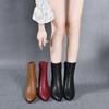 Women Ankle Boots Fashion Short Soft Leather High Heel Ladies Shoes Side Zipper for Women