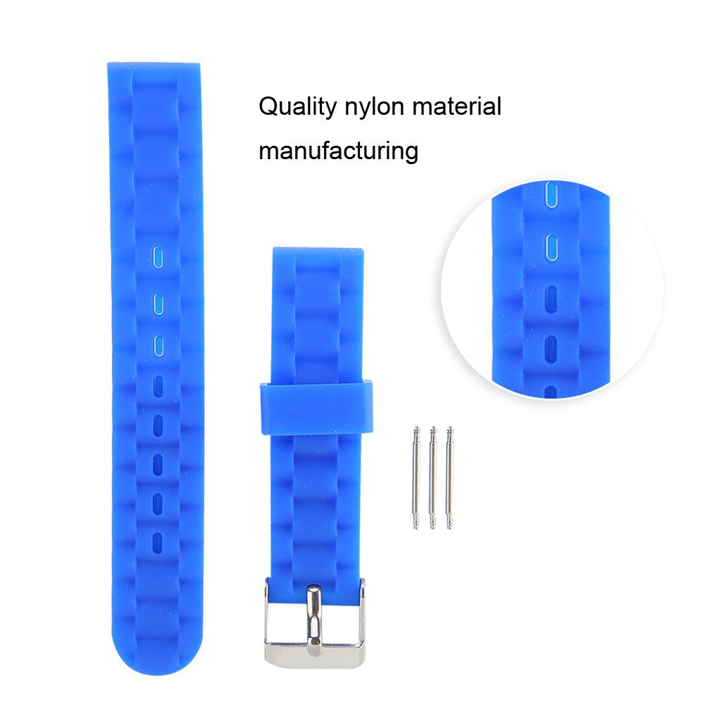 16mm Watch Band Silicone Pin Buckle Watch Strap Sports Wristwatch Accessory