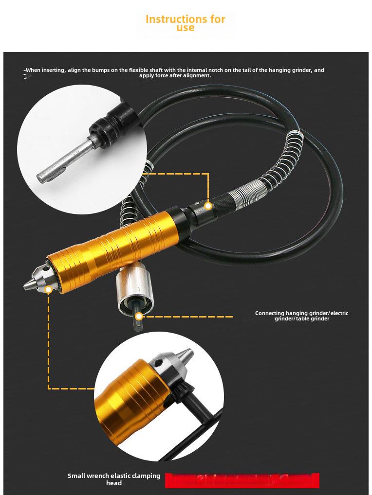 Crane Grinder Handle Accessories: Electric Drill/Grinder Chuck & Soft Shaft Tool (0.3-4mm/6.5mm)