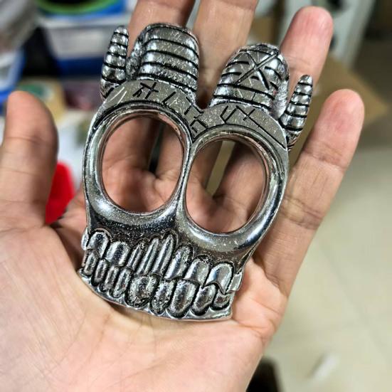 Pierścień na kostkę czaszka barana vintage gotycki mosiężny podwójny pierścień na palec dla motocyklistów punk rockowców