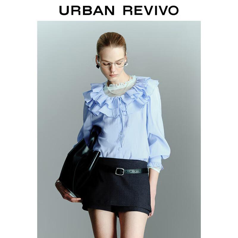 UR Elegant Ruffle Puff Sleeve Blouse M