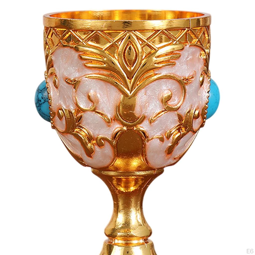 Medieval Goblet for Ceremonial Use, Zinc Alloy Wine Cup, Engraved Gift Item