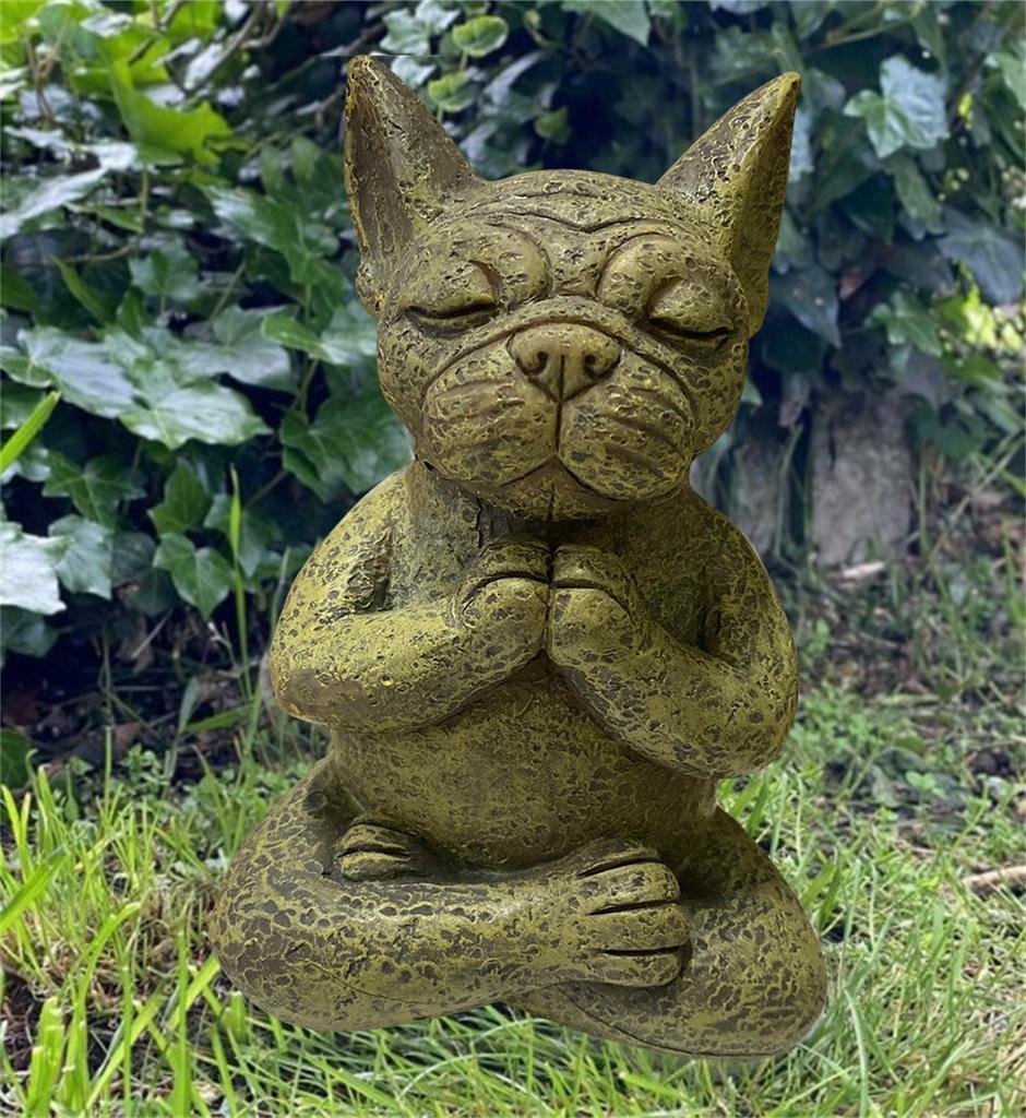 Siedzący pies francuski, Bull Dog Decor, ozdoba ogrodowa Bull Dog