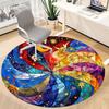 1pc Starry Night Celestial Office Round Area Rug, Indoor Mat Suitable For Office, Under Office Chairs Bedroom Living Room Home Decor, Room Deco