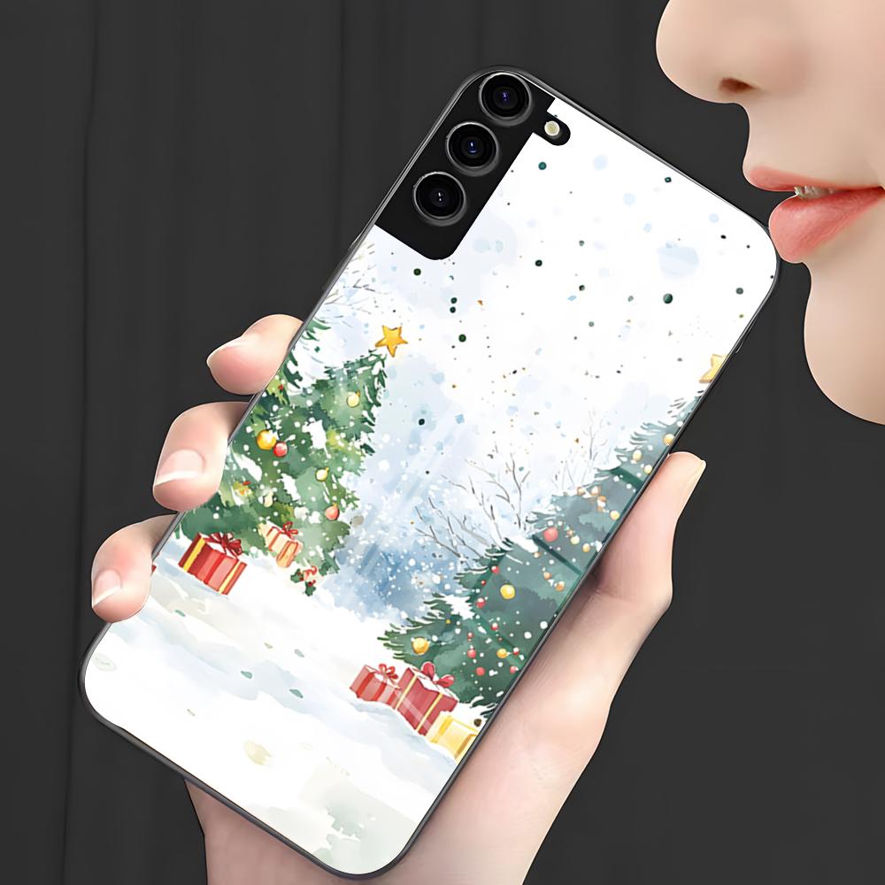 Merry Christmas Tree Phone Case For Samsung S26 S25 Plus S20 S20 Plus S22 Ultra S23 FE S21 Plus S21 Ultra Glass Cover