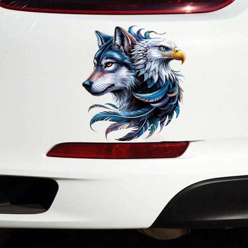 QT2361#15cm Handsome Wolf And Eagle Car Sticker, Suitable for Laptop, Car, Truck, Van, SUV, Motorcycle, Bumper, Window