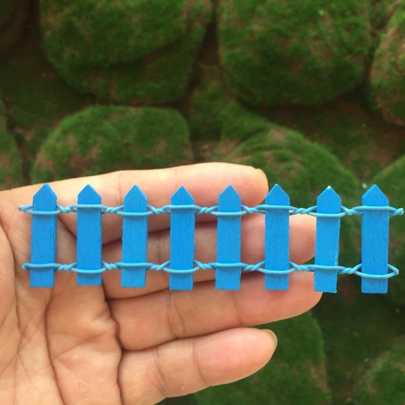 

Микро-ландшафт Маленькие украшения Восемь деревянных заборчиков Заборчики для бонсай Мини-ТрехмерныеМаленькие и Миниатюрные 10cm3cm небесно-голубой