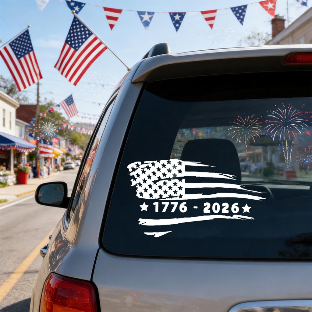 250 Years America Car Decal,250th Anniversary The Independence Of USA Sticker USA Patriotic Vinyl Decal Bumper Sticker For Car Window