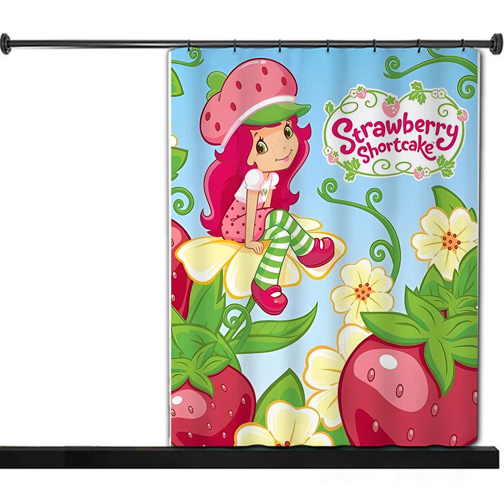 Duschvorhang Wasserdichtes Polyestergewebe Farbe Bunt Badezimmervorhänge Erdbeere Schatz Zuhause Badezimmerdeko Mit Haken
