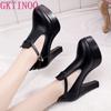 Fashion GKTINOO Quality Women's Gladiator Pumps 2024 Spring Leather Block High Heels Platform Shoes Women for Office Work Big Size